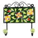 Forest Green Ceramic Floral Tile Hook